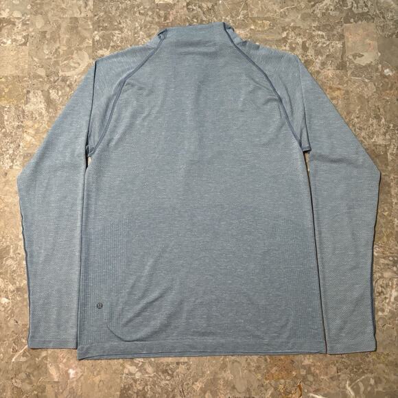 Lululemon Sweatshirt Mens Large Blue Metal Vent Tech Quarter Zip Golf Gym - Picture 7 of 8